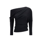 Merino Wool Silk Asymmetric Sweater
