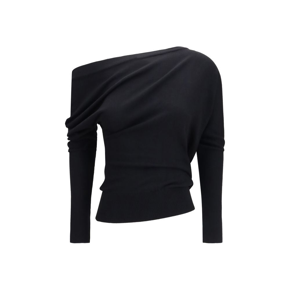 Merino Wool Silk Asymmetric Sweater