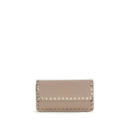 Multicolor Calfskin Rockstud Chain Wallet