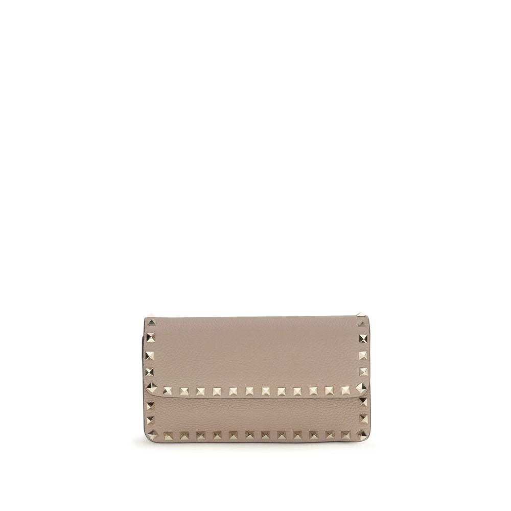 Multicolor Calfskin Rockstud Chain Wallet