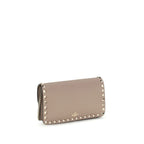 Multicolor Calfskin Rockstud Chain Wallet