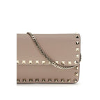Multicolor Calfskin Rockstud Chain Wallet