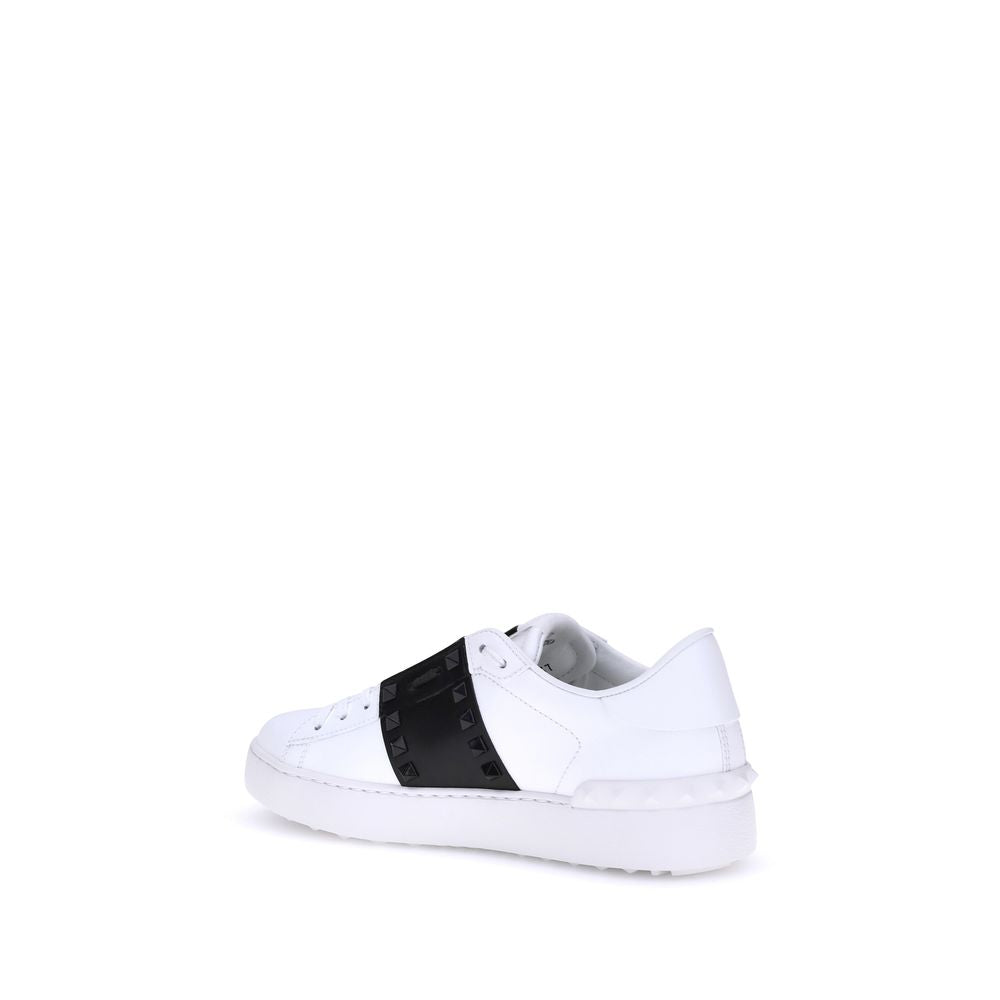 Calfskin Open Rockstud Low-Top Sneakers