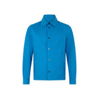 Blue Cotton Full-Length Jacket