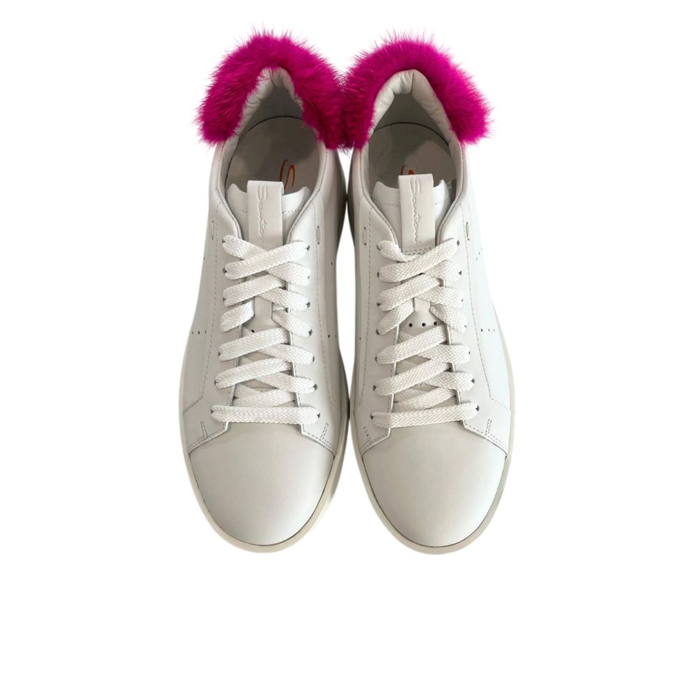 White Leather Platform Sneakers