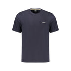 Blue Cotton-Polyester Knit Tee