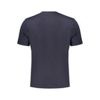 Blue Cotton-Polyester Knit Tee