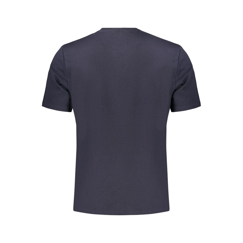 Blue Cotton-Polyester Knit Tee