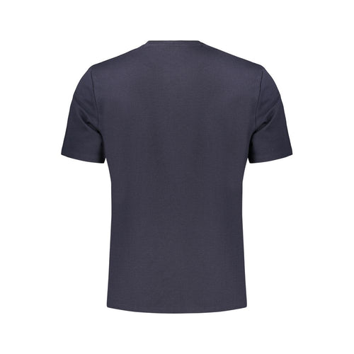 Blue Cotton-Polyester Knit Tee