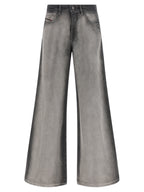 Gray Cotton-Lyocell Flared Jeans