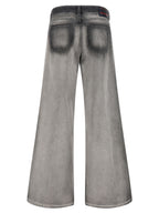 Gray Cotton-Lyocell Flared Jeans