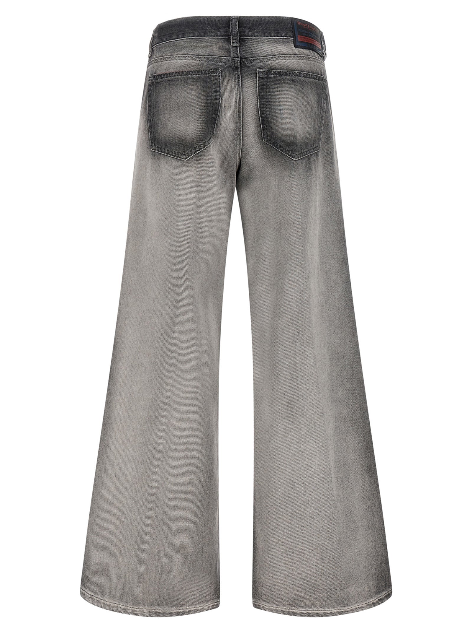 Gray Cotton-Lyocell Flared Jeans