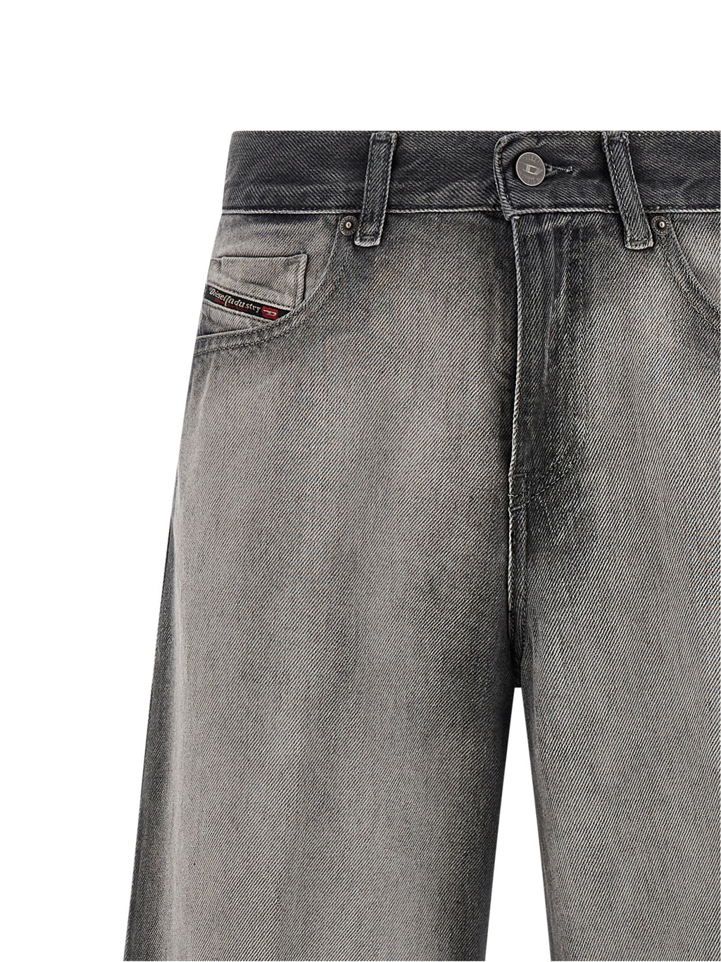 Gray Cotton-Lyocell Flared Jeans