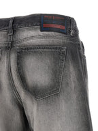 Gray Cotton-Lyocell Flared Jeans