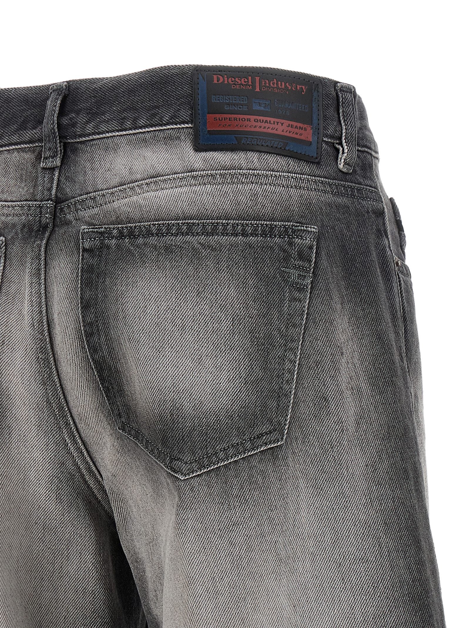 Gray Cotton-Lyocell Flared Jeans
