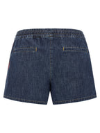 Blue Cotton Bermuda Shorts