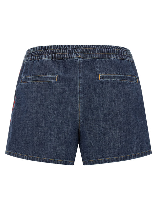 Blue Cotton Bermuda Shorts