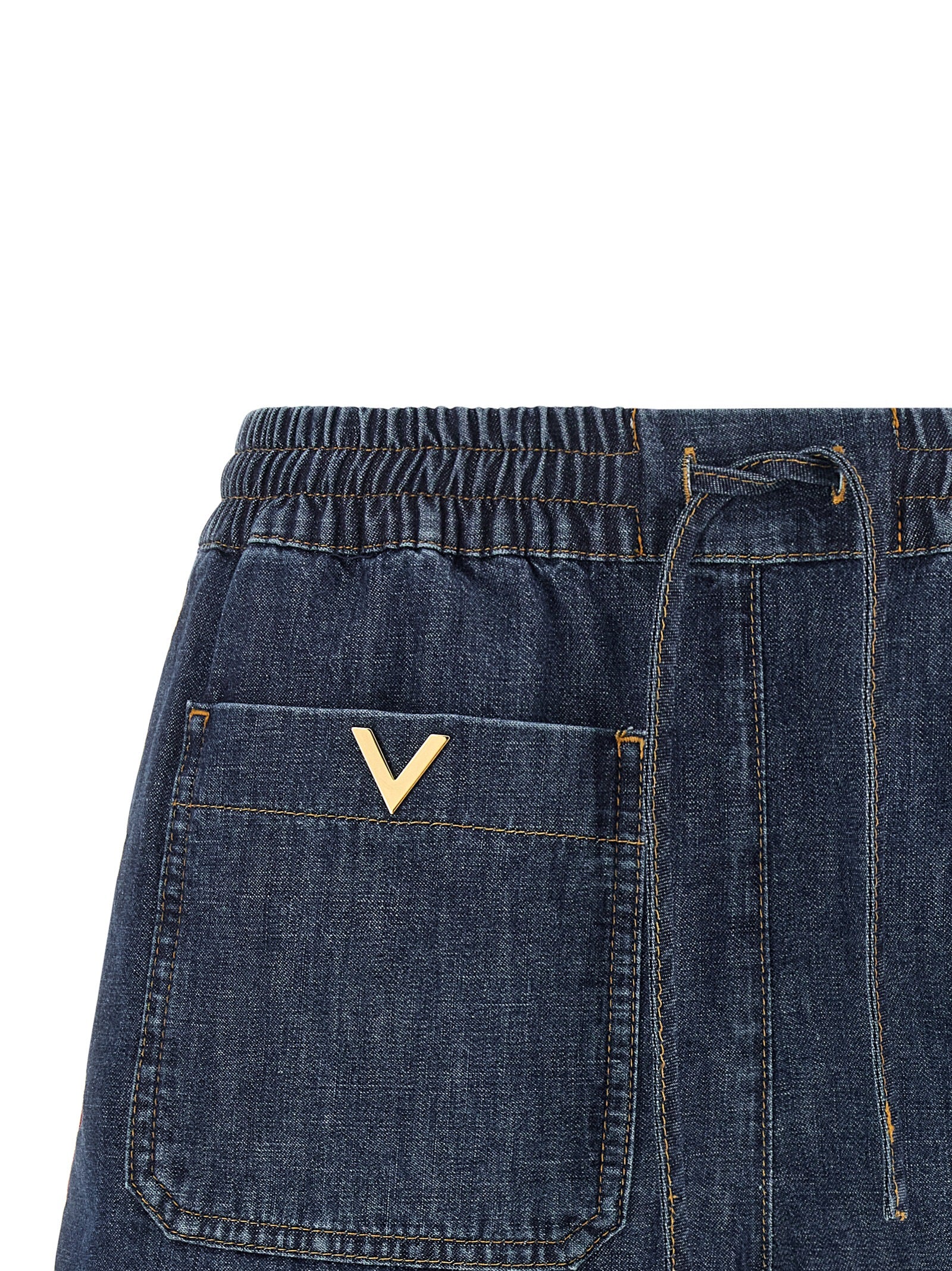 Blue Cotton Bermuda Shorts