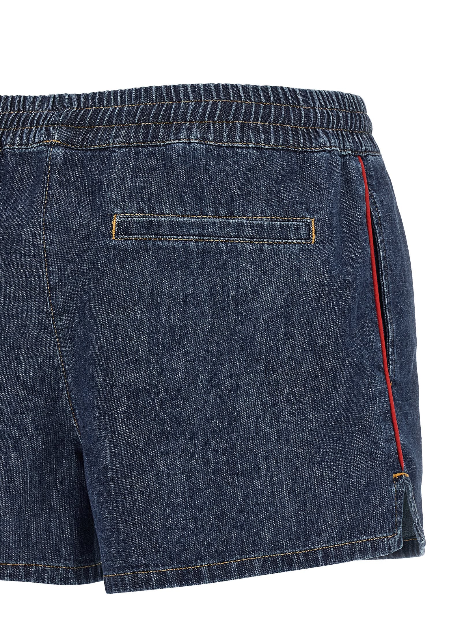 Blue Cotton Bermuda Shorts