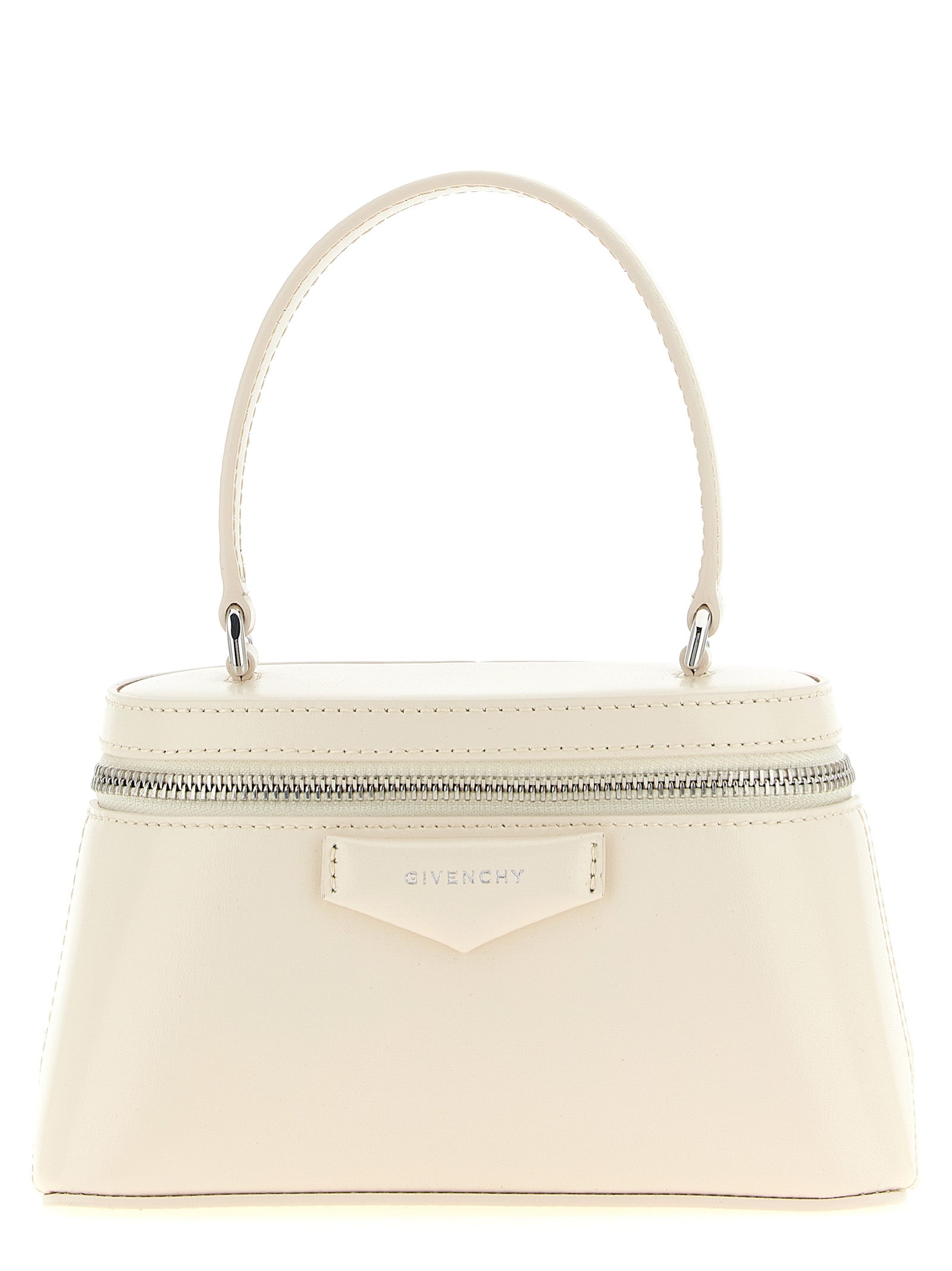 Antigona White Leather Box-Shaped Handbag