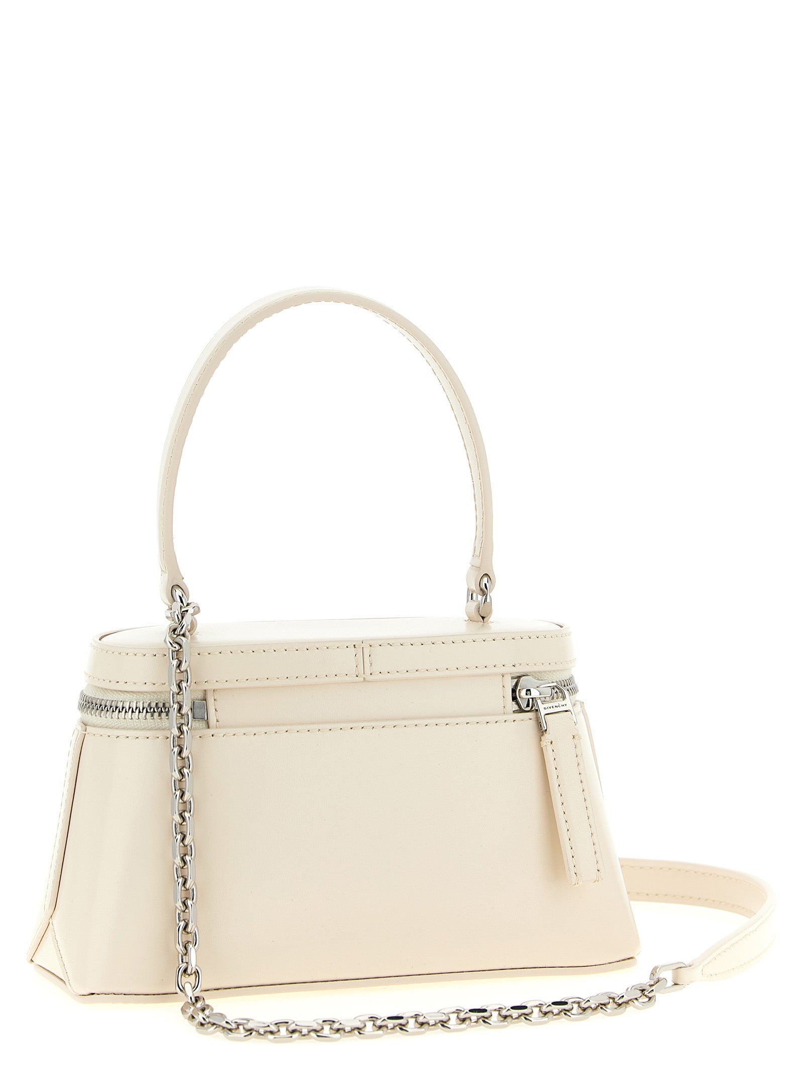 Antigona White Leather Box-Shaped Handbag