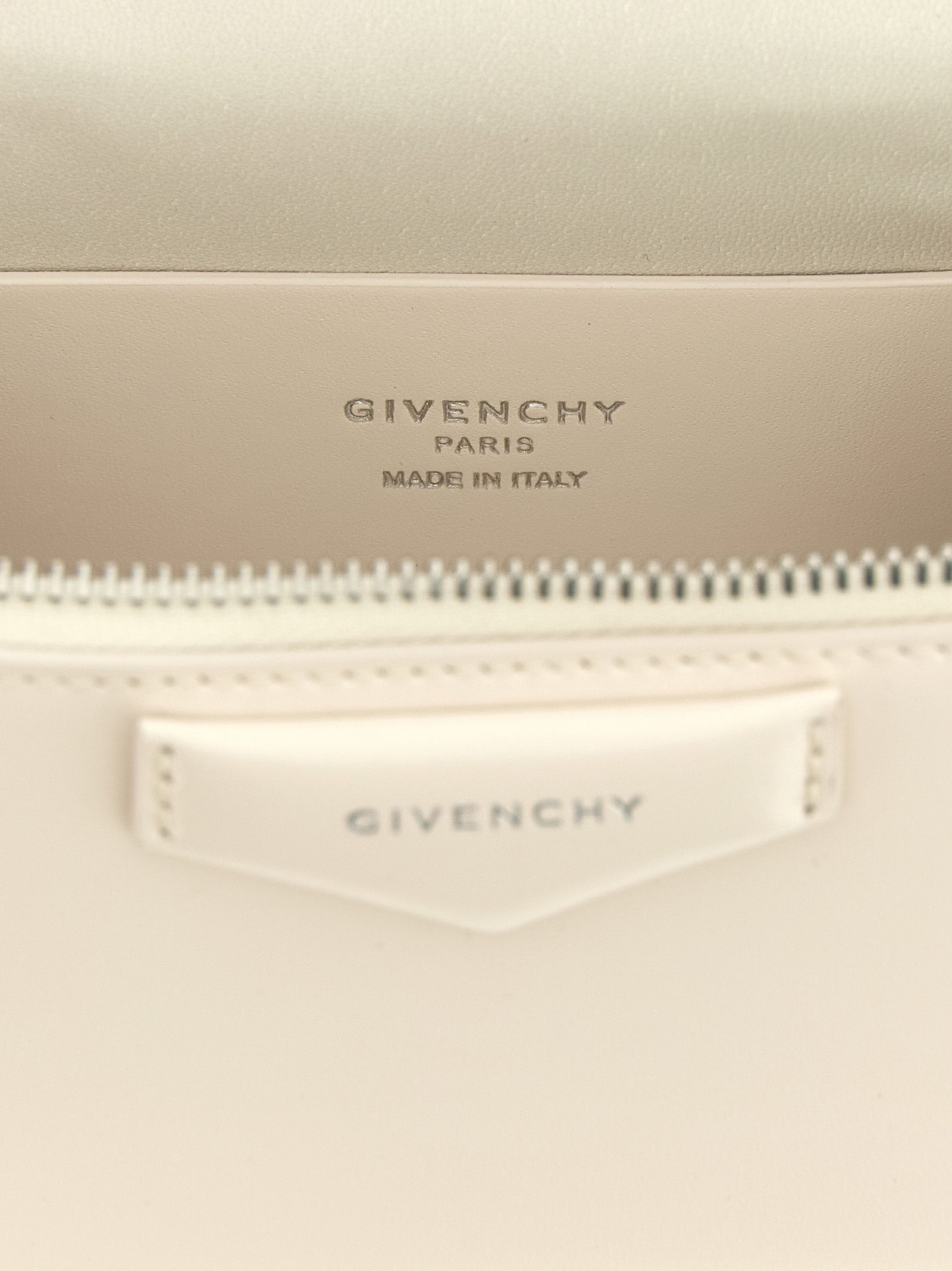 Antigona White Leather Box-Shaped Handbag