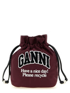 Bordeaux Recycled Polyamide Logo Clutch