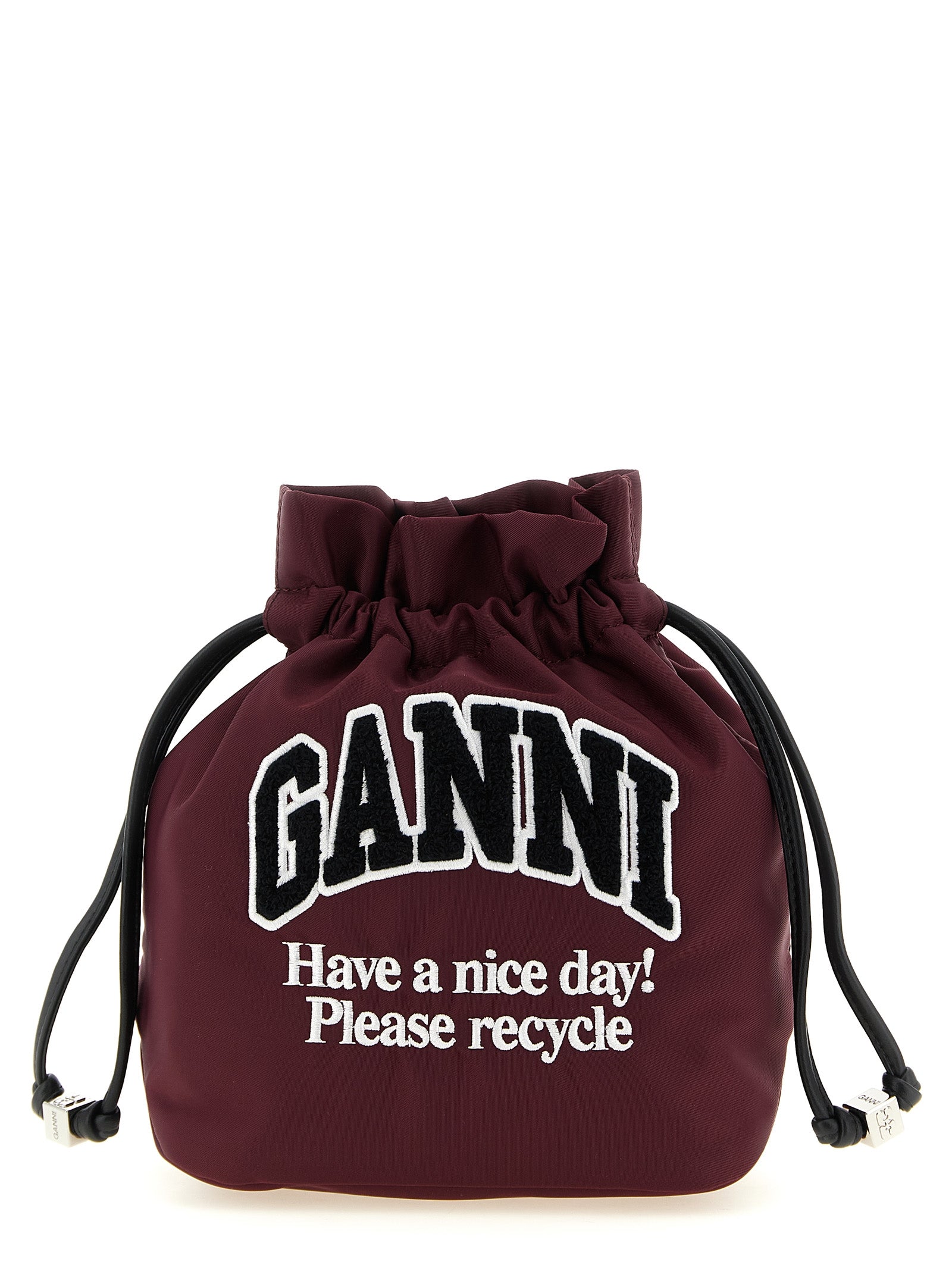Bordeaux Recycled Polyamide Logo Clutch