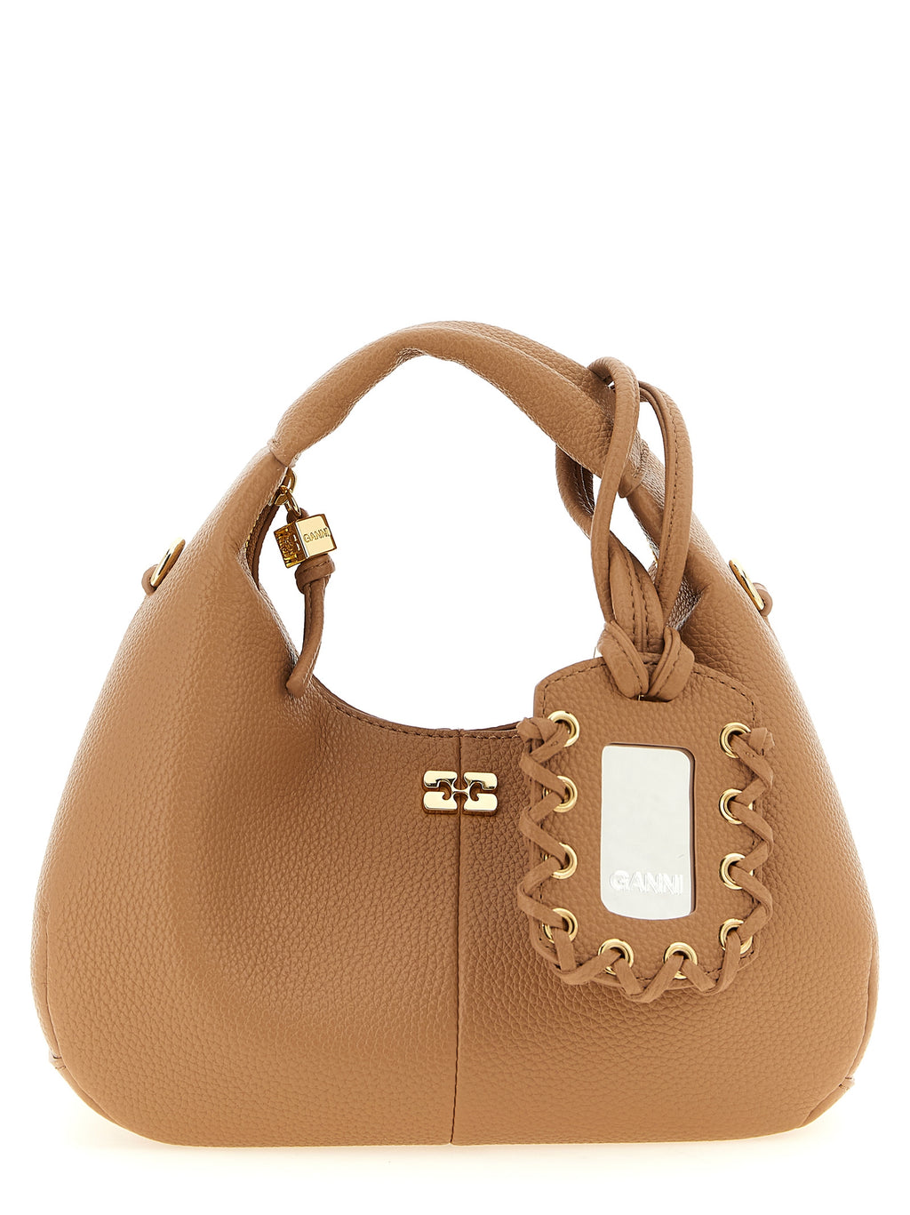 Mini Hobo Beige Polyester Handbag