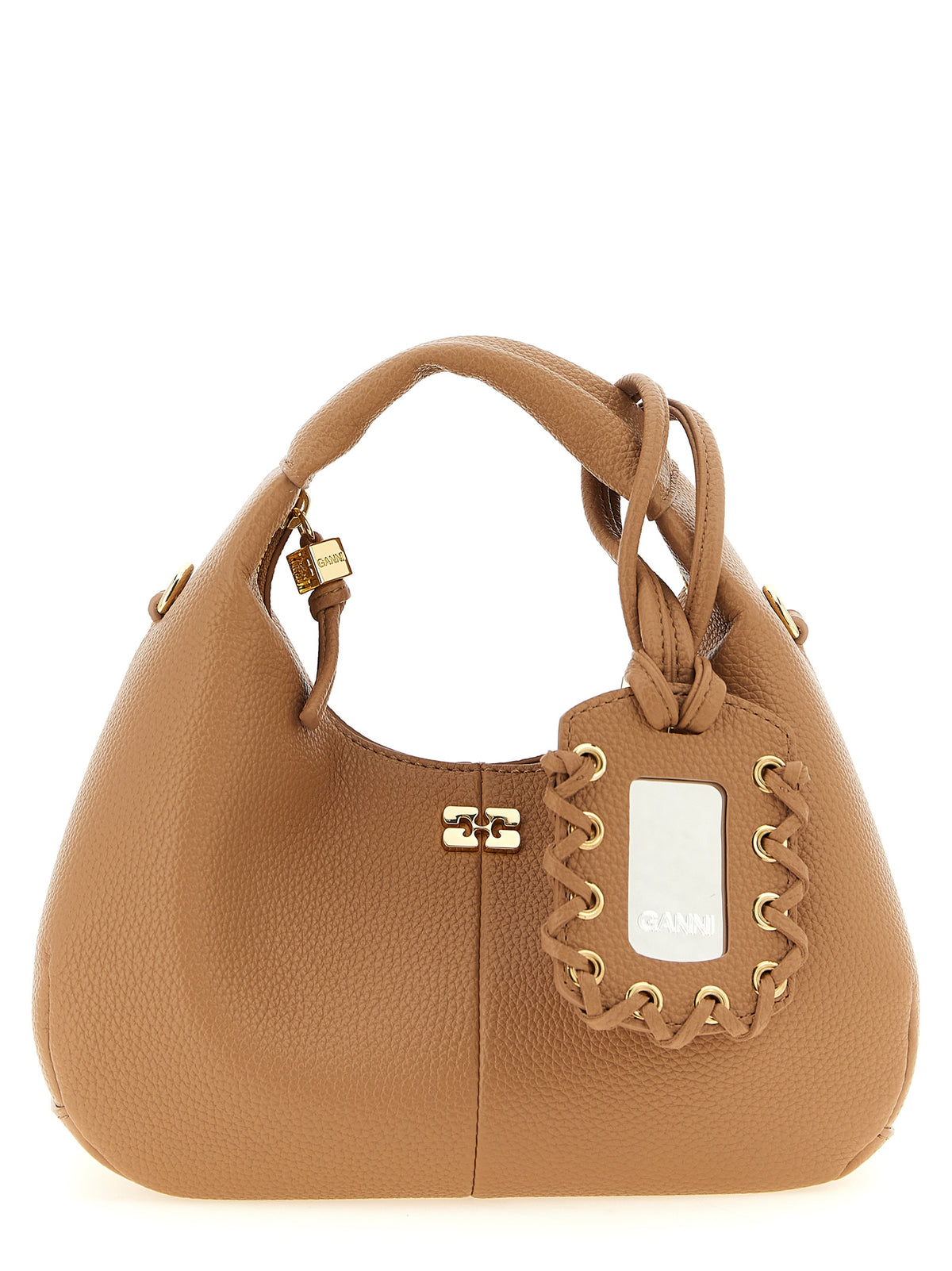 Mini Hobo Beige Polyester Handbag