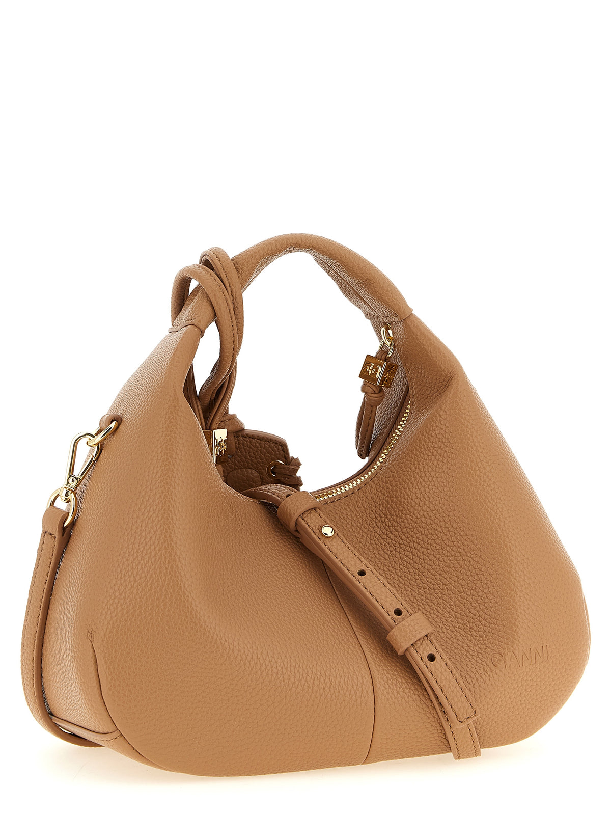 Mini Hobo Beige Polyester Handbag
