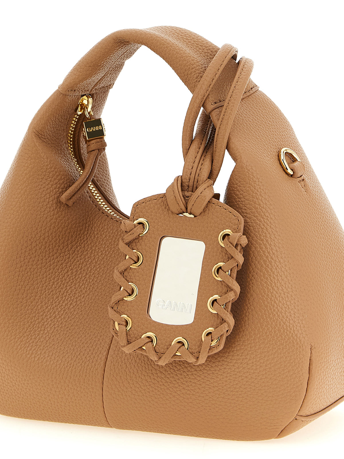 Mini Hobo Beige Polyester Handbag
