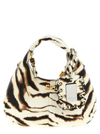 Mini Hobo Zebra Polyester Polyurethane Handbag