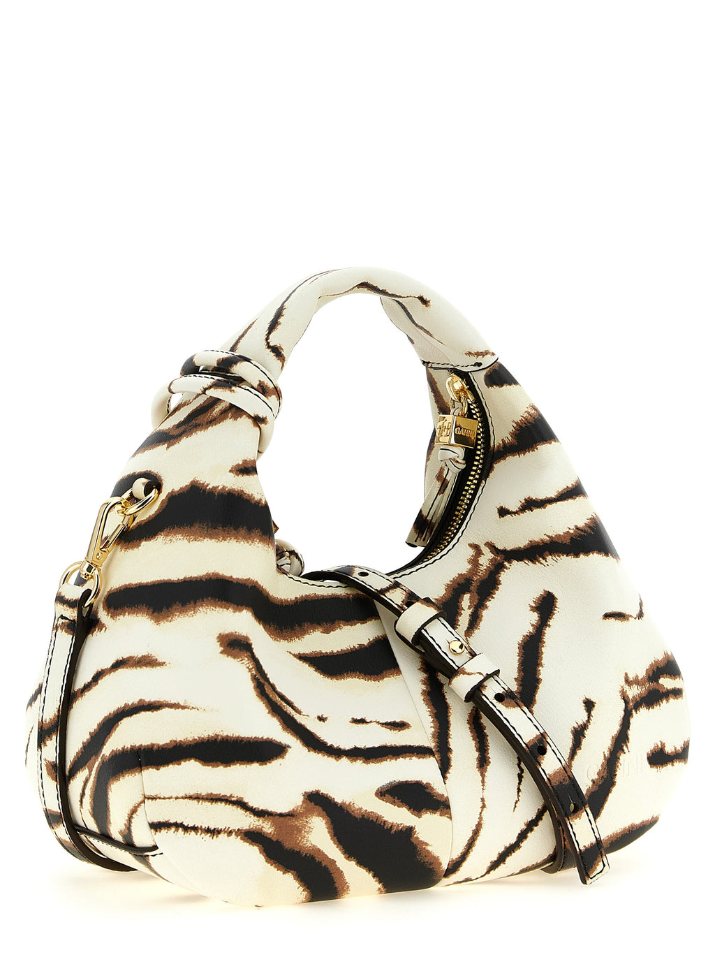 Mini Hobo Zebra Polyester Polyurethane Handbag