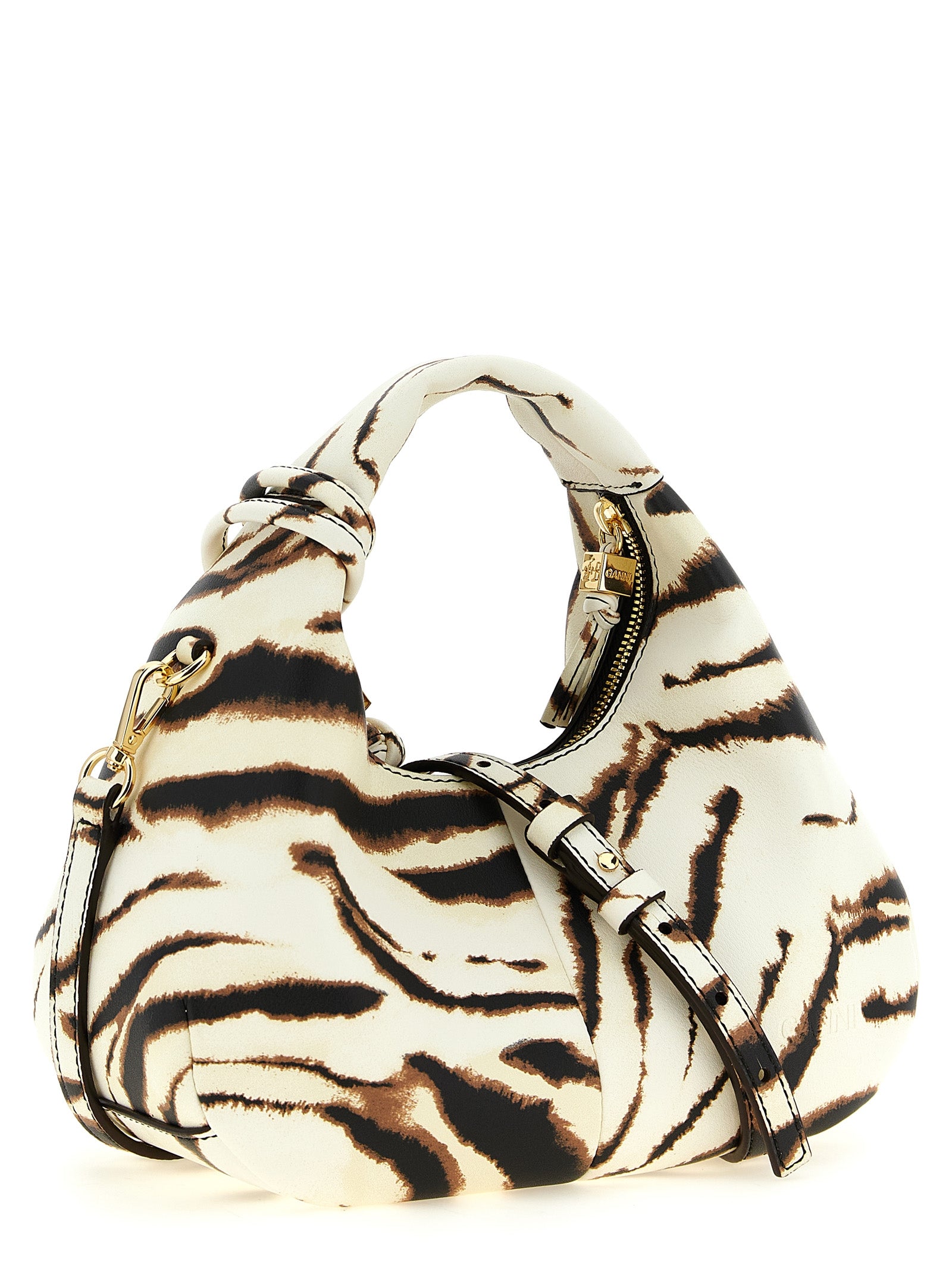 Mini Hobo Zebra Polyester Polyurethane Handbag