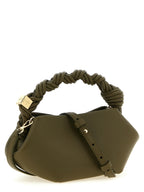 Mini Bou Hexagonal Handbag in Olive Green Polyester Faux Leather
