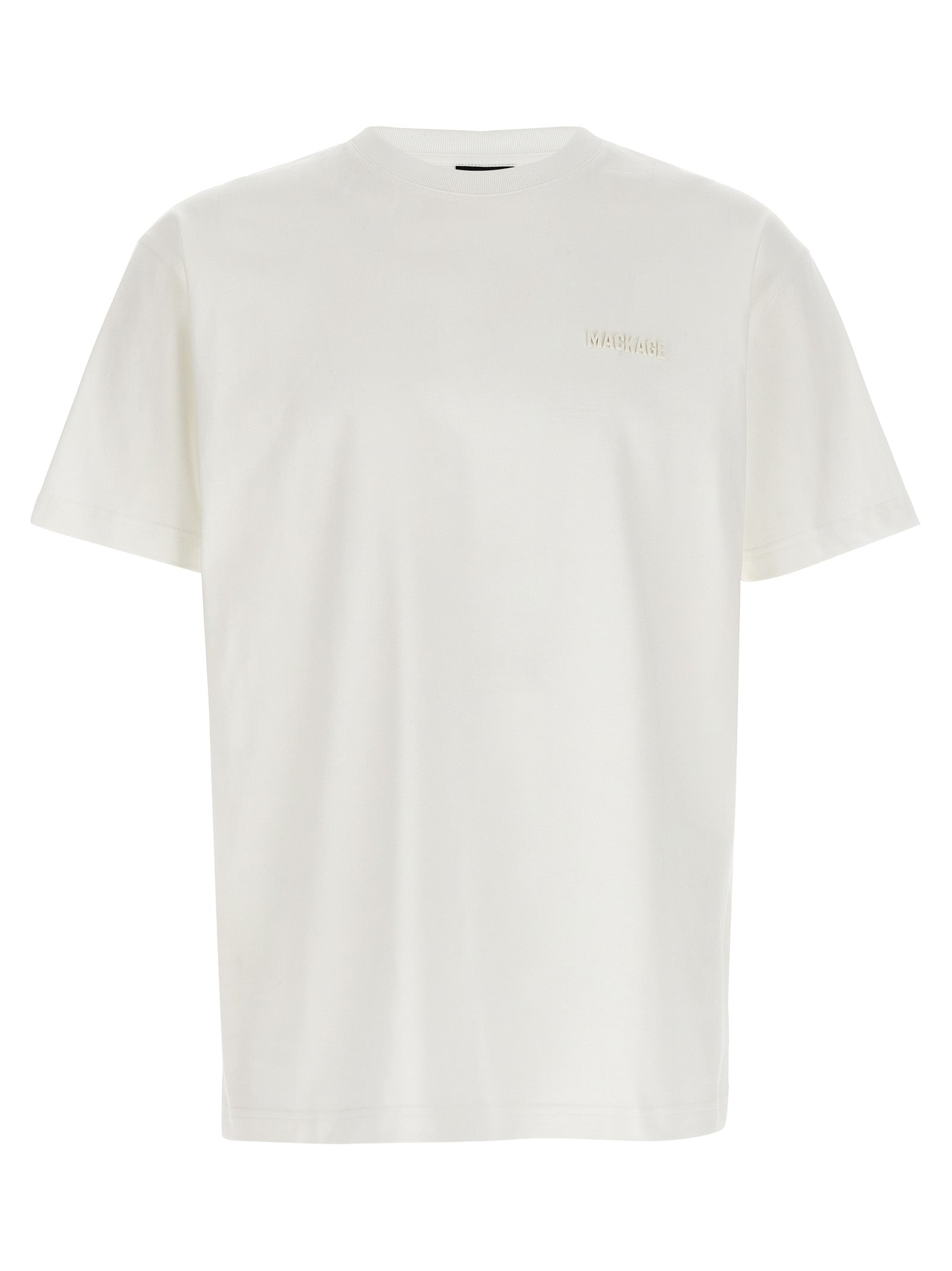 White 3D Silicone Logo Cotton T-Shirt