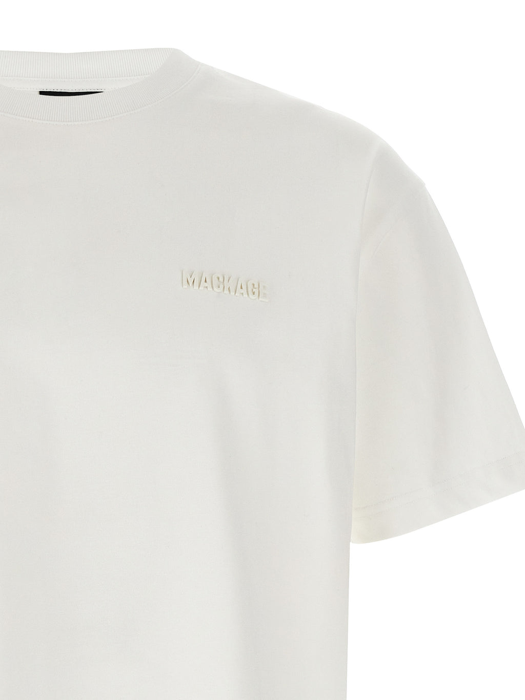 White 3D Silicone Logo Cotton T-Shirt