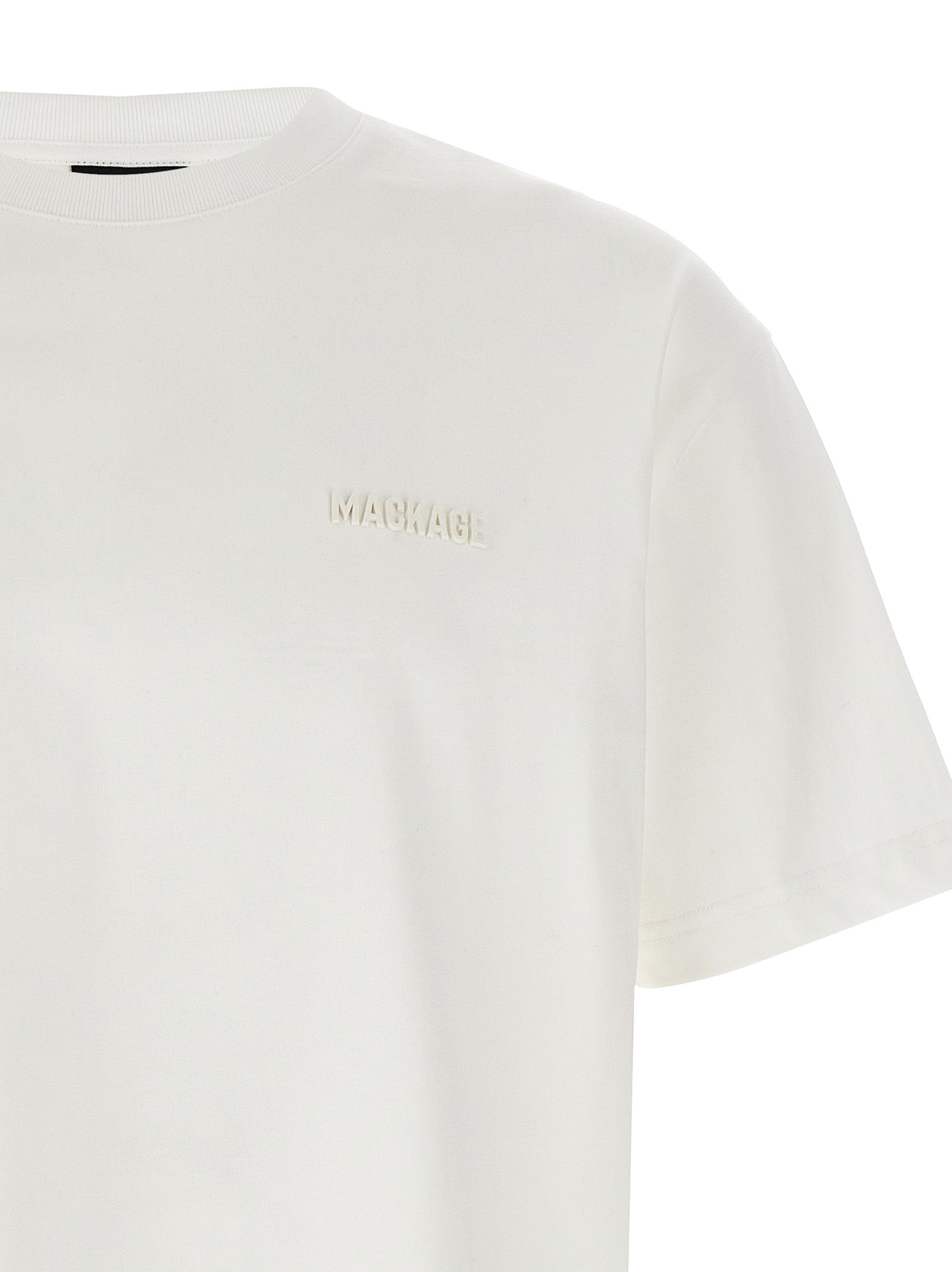 White 3D Silicone Logo Cotton T-Shirt