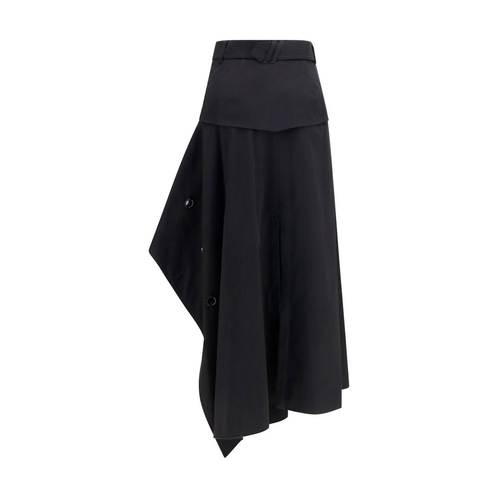 Heather Asymmetric Cotton Skirt