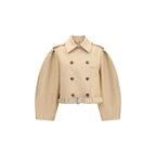 Double-Breasted Belted Cotton Jacket