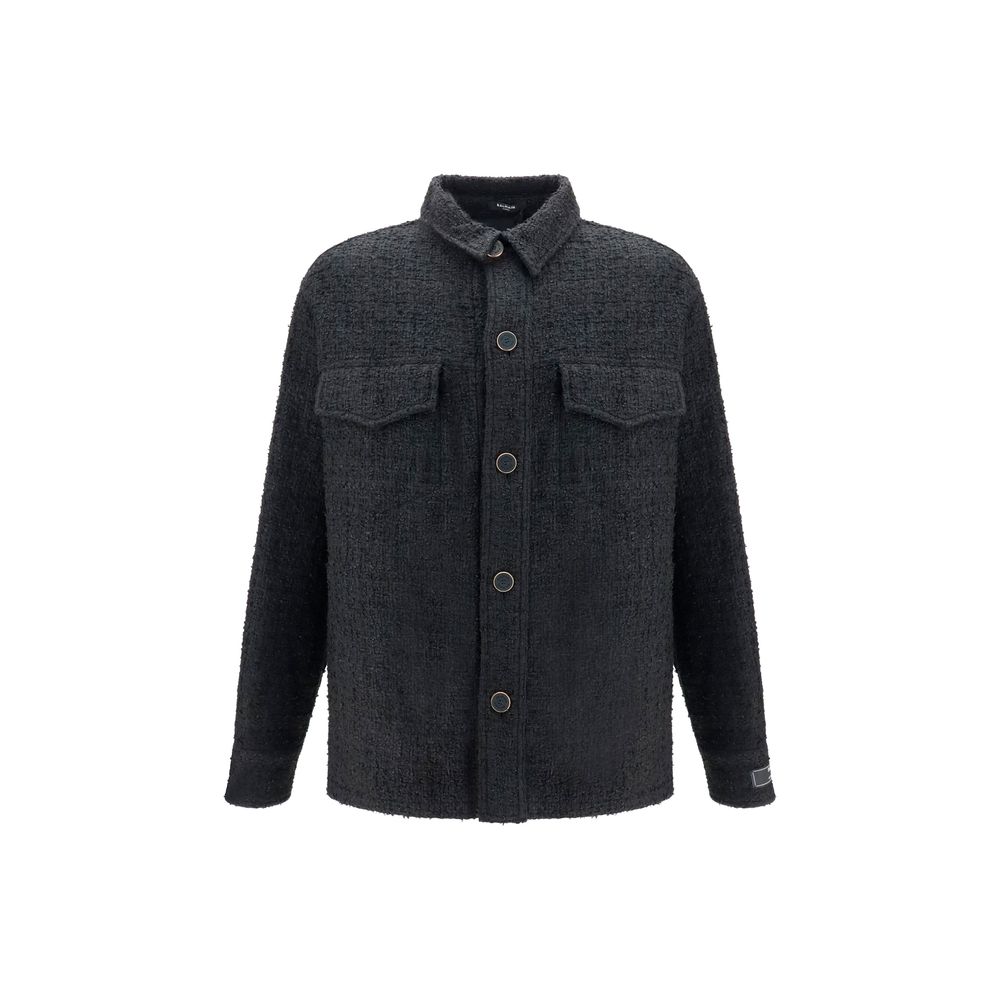 Oversized Tweed Cotton Full-Length Jacket