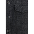Oversized Tweed Cotton Full-Length Jacket