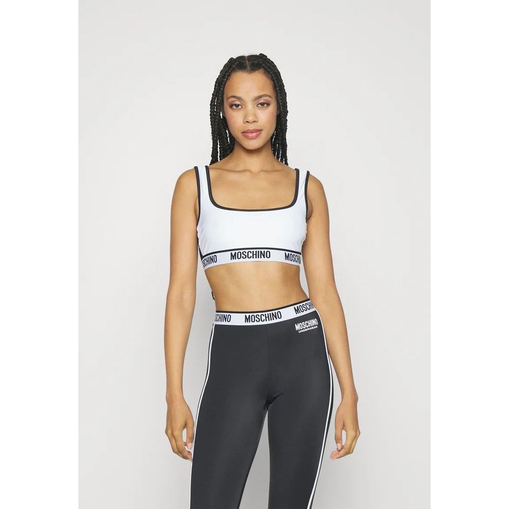 Polyamide Elastane Sport Bra in Fantasia Bianco