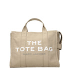 Beige Fabric Structured Handbag