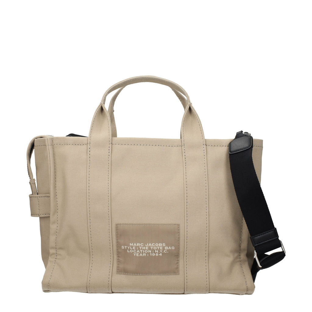 Beige Fabric Structured Handbag