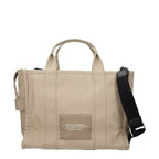 Beige Fabric Structured Handbag