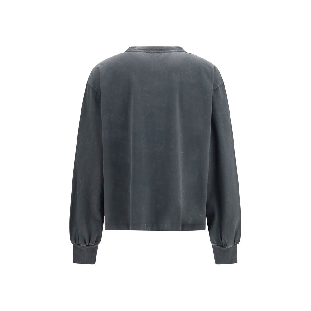 Gray Cotton Long-Sleeve Tiger-Print T-Shirt