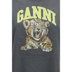 Gray Cotton Long-Sleeve Tiger-Print T-Shirt