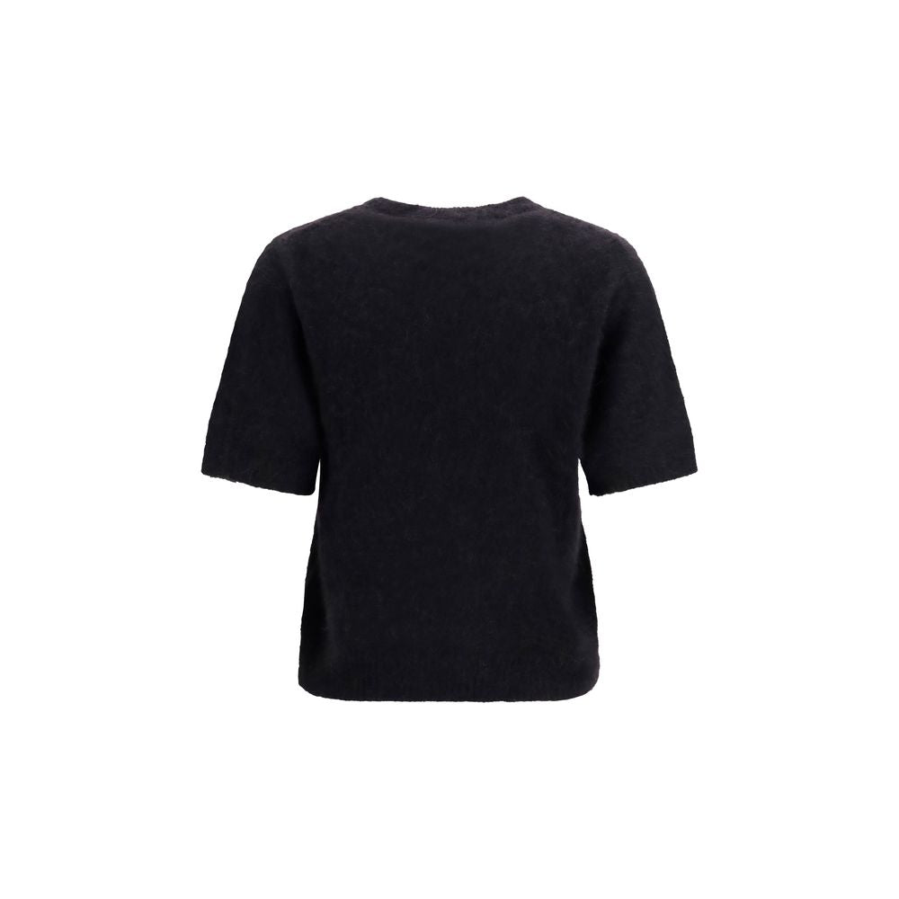 Black Alpaca Wool Blend T-Shirt